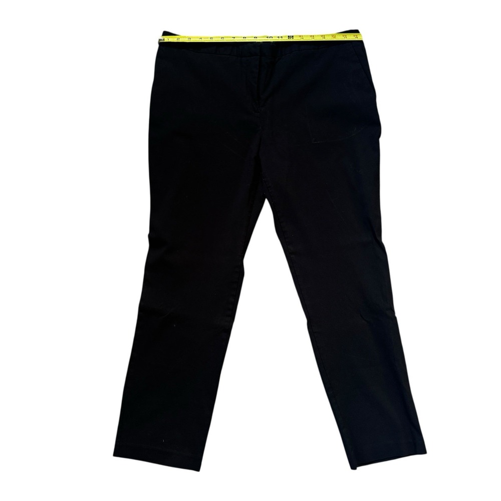 Mario Serrani Italy Black‎ Ankle Pants Size 16 Office Classic Stretch Pockets